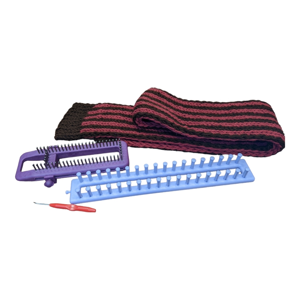 Knitting Loom Set - 60 peg adjustable sock loom & 36 peg double knit loom set
